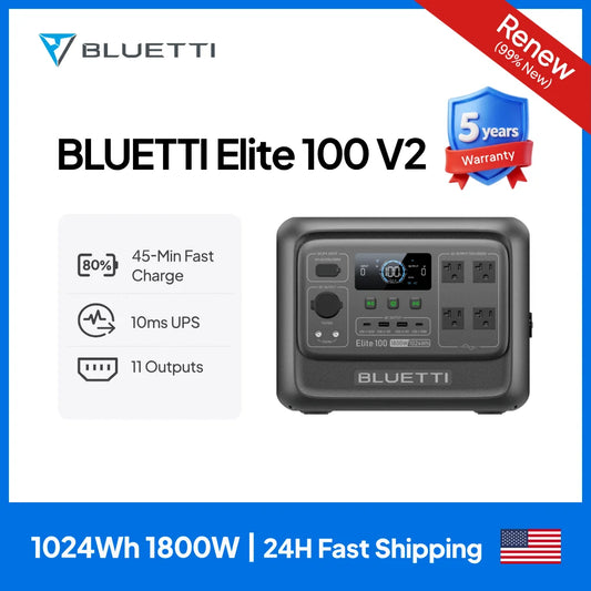 BLUETTI Elite 100 Portable Power Station 1800W 1024Wh Solar Generator