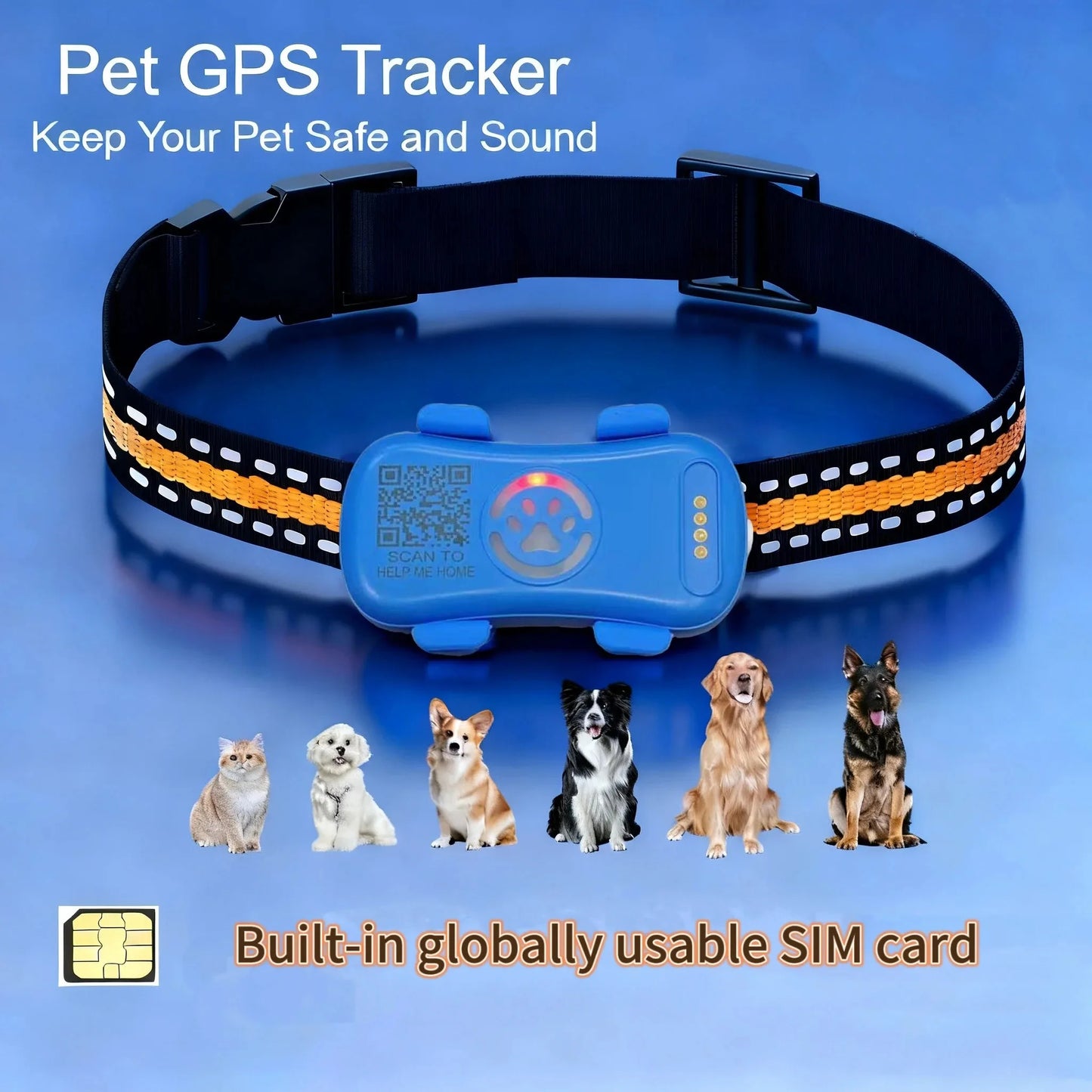 GPS Pet Tracker for Dogs and Cats Real Time Tracking