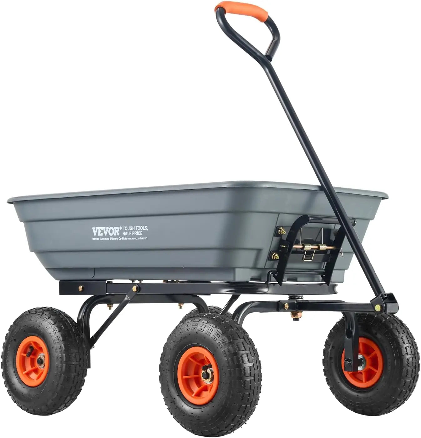 Heavy Duty Poly Garden Dump Cart With Four Wheel Design
