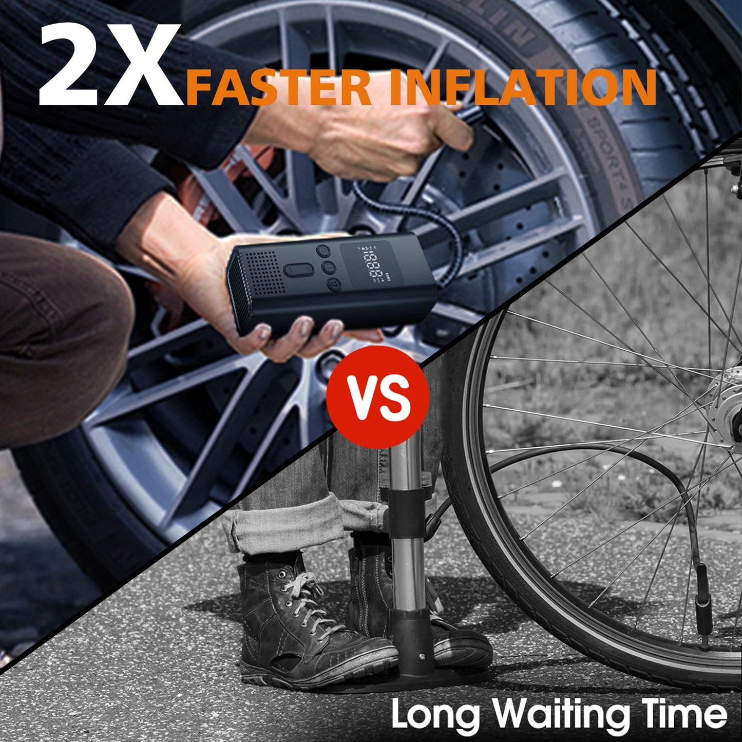 Portable Electric Bicycle Air Pump Inflator For Cycling