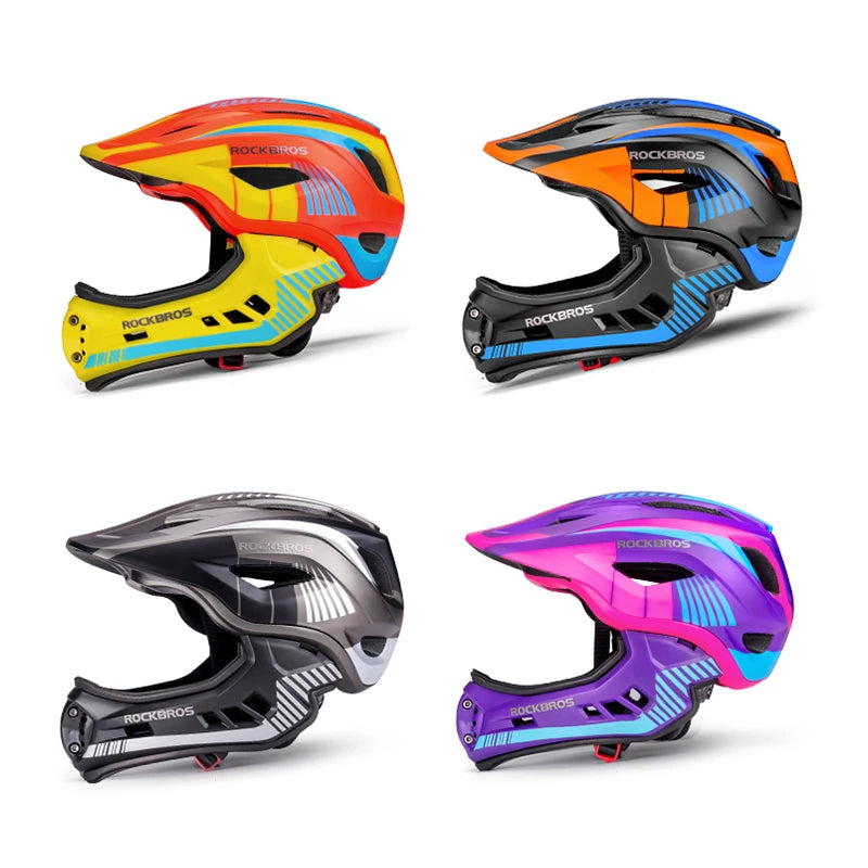 ROCKBROS Child Cycling Helmet With Detachable Full Face Shield