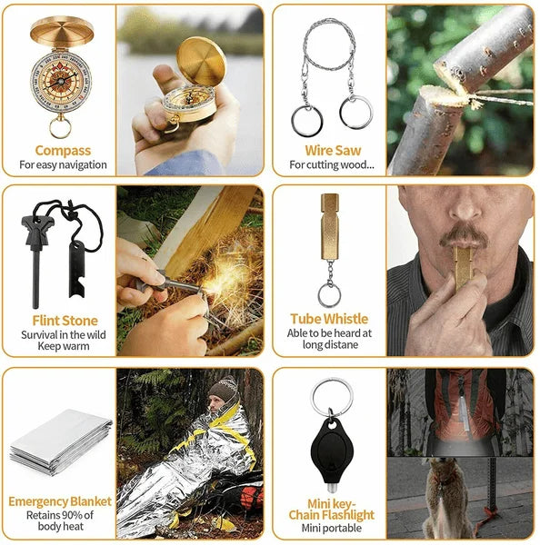 14-In-1 Outdoor Emergency Survival Kit For Camping And Hiking