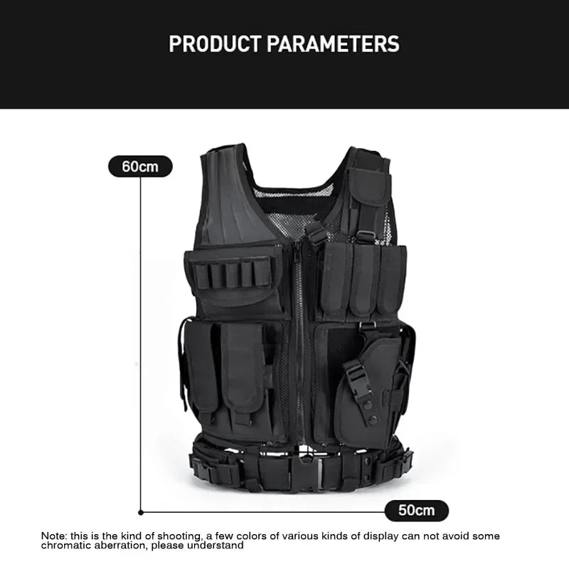Tactical Molle Vest Adjustable Combat Body Armor Gear