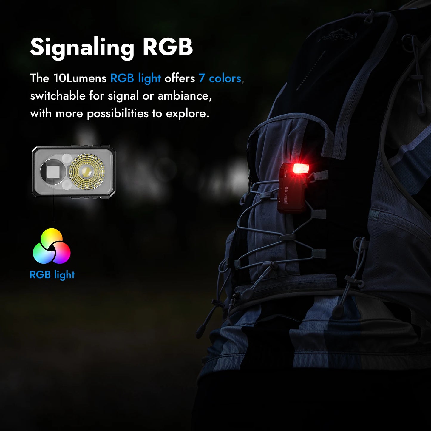 WUBEN G5 Rechargeable EDC Flashlight With Dual RGB Light