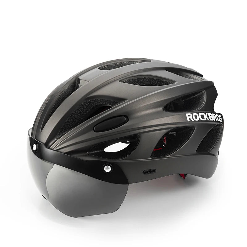 ROCKBROS Cycling Helmet With Integrated Goggles For MTB Road