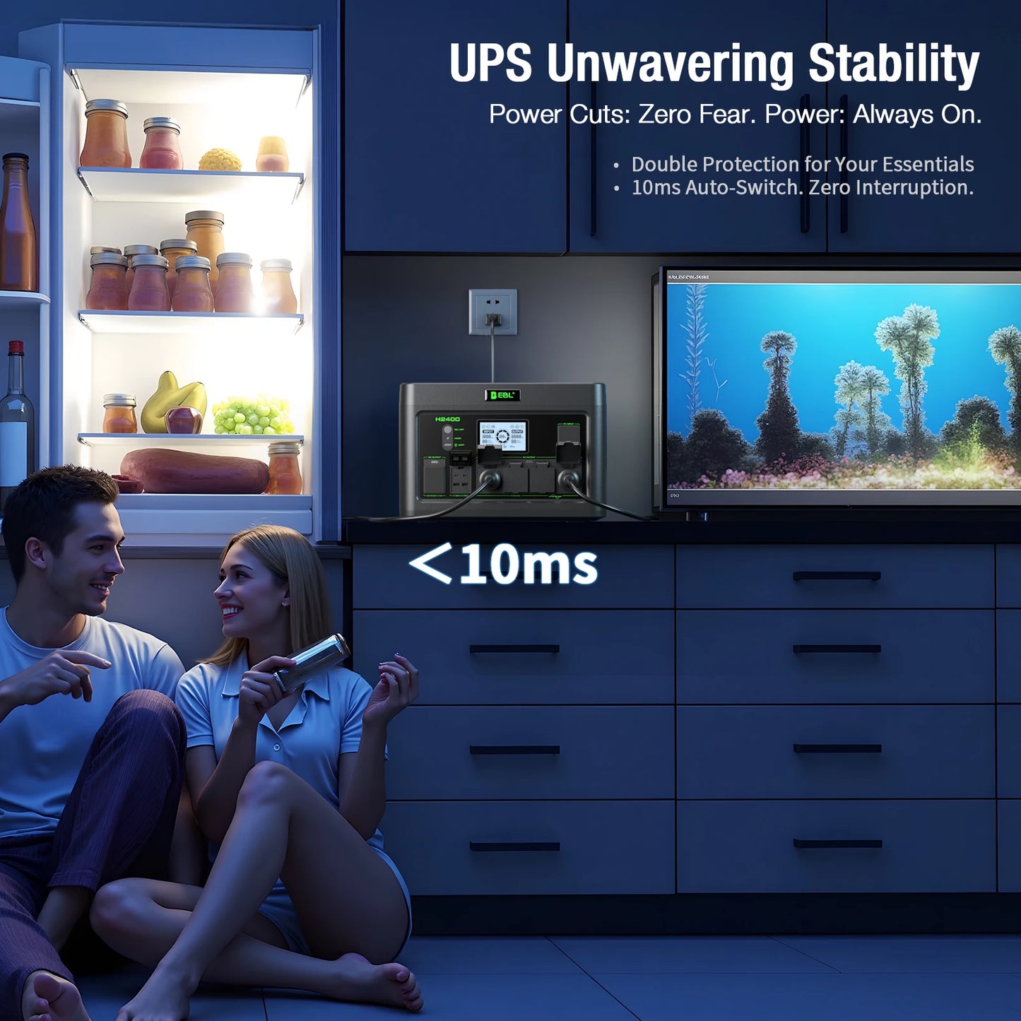 Portable Power Station 2400W 1843Wh For Home And Outdoors