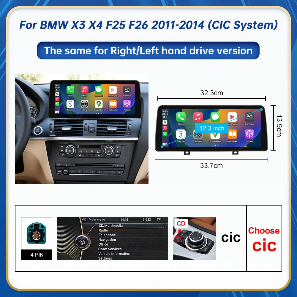 Road Top Ultra Thin Touch Linux Display Multimedia Player BMW
