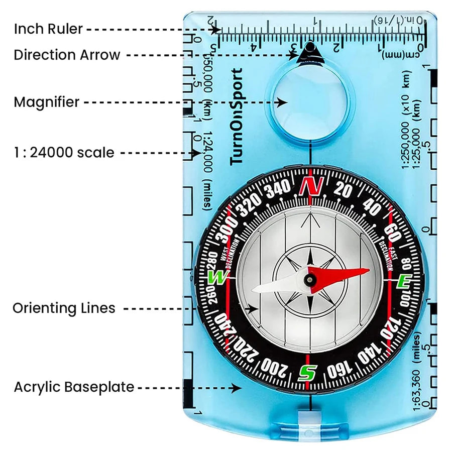 Professional Waterproof Camping Compass for Outdoor Navigation and Hiking
