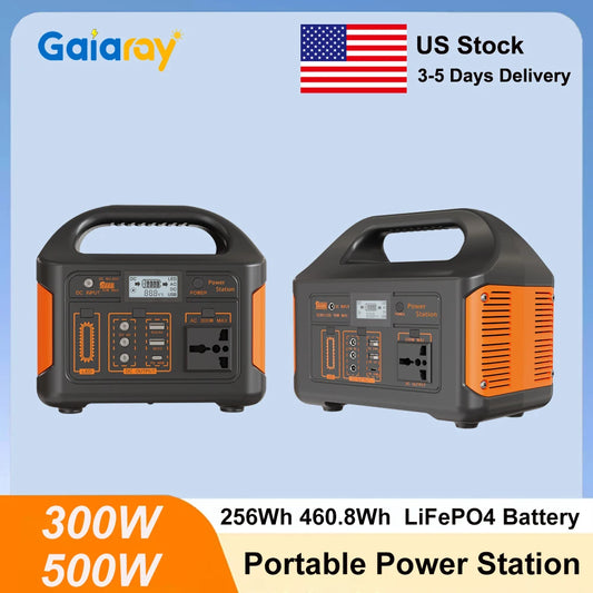 GaiaRay Portable Power Station 460.8Wh LiFePO4 110V Solar Generator