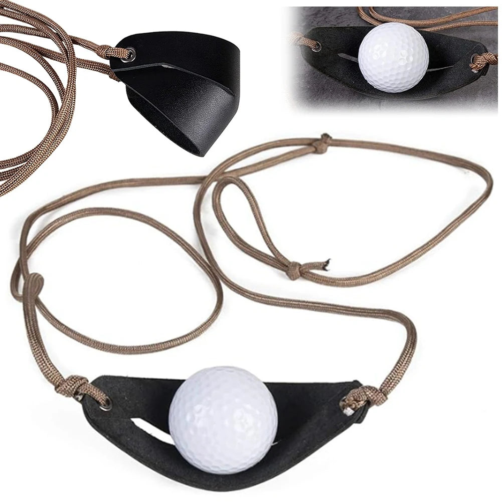 Shunmaii Handmade Leather Shepherd Sling Pouch Rope Strap Outdoor Sports