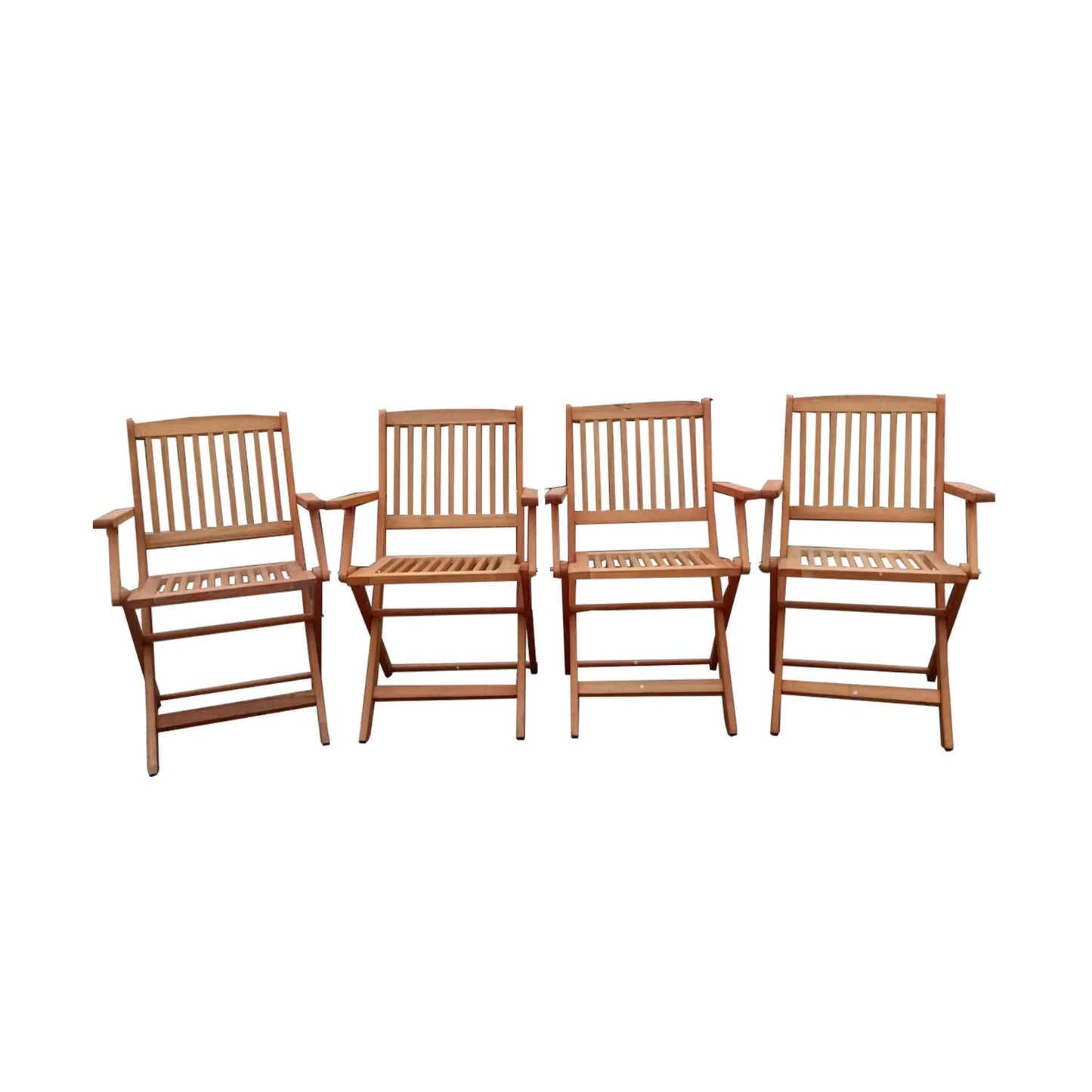 Foldable Patio Dining Set With 4 Folding Chairs Teak