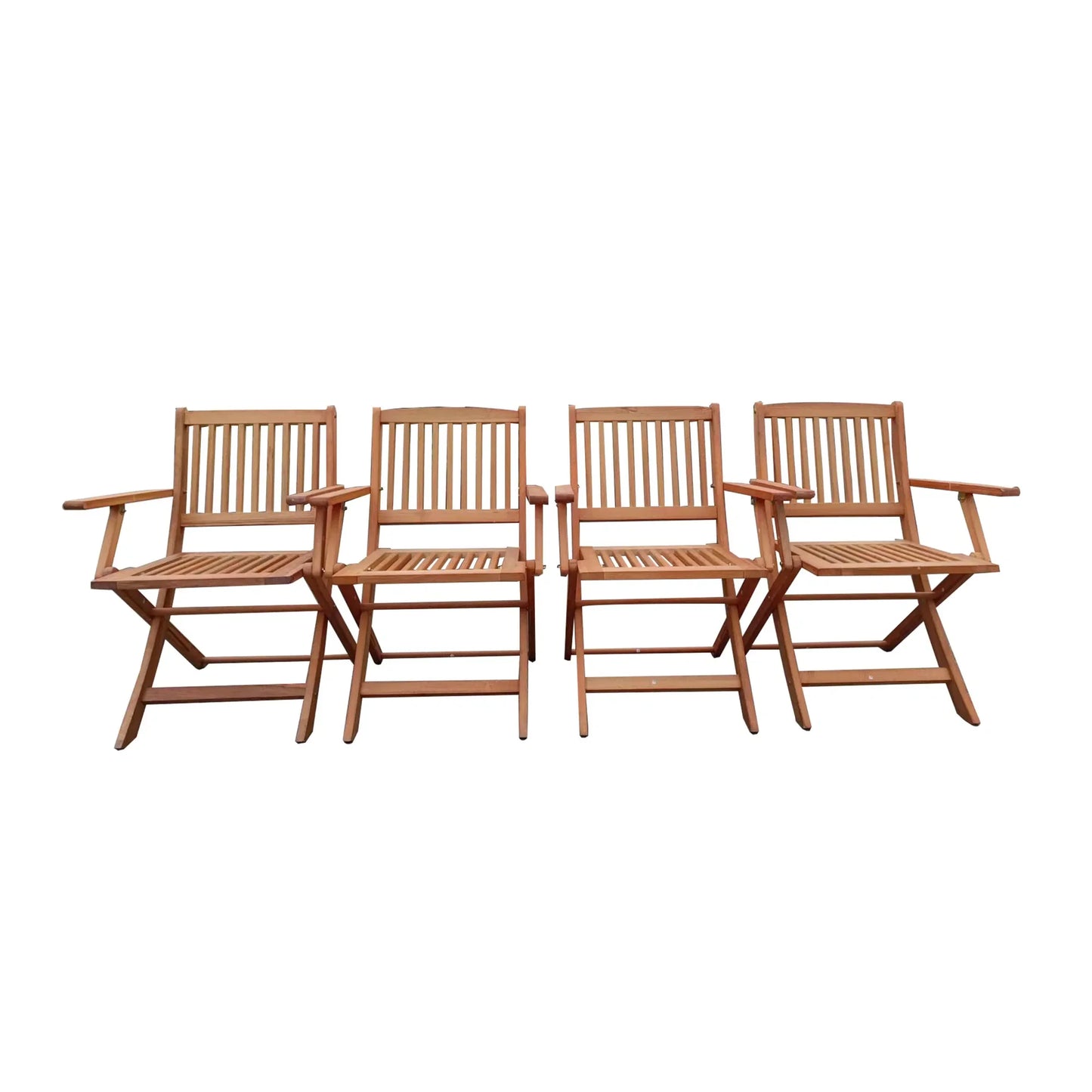 Foldable Patio Dining Set With 4 Folding Chairs Teak