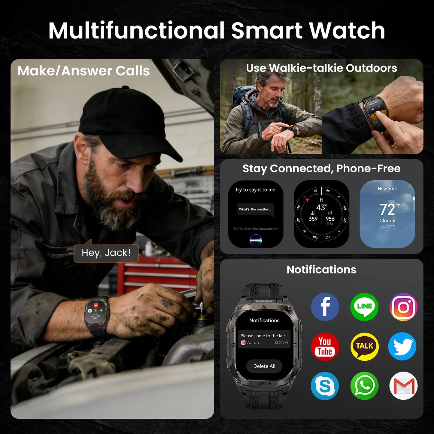 KOSPET Tank M4C GPS Smartwatch For Men Health Tracking
