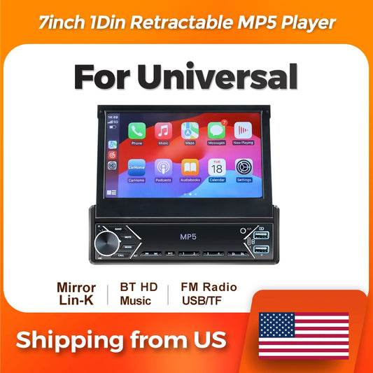 MEKEDE Universal Car Multimedia Head Unit With CarPlay Android Auto