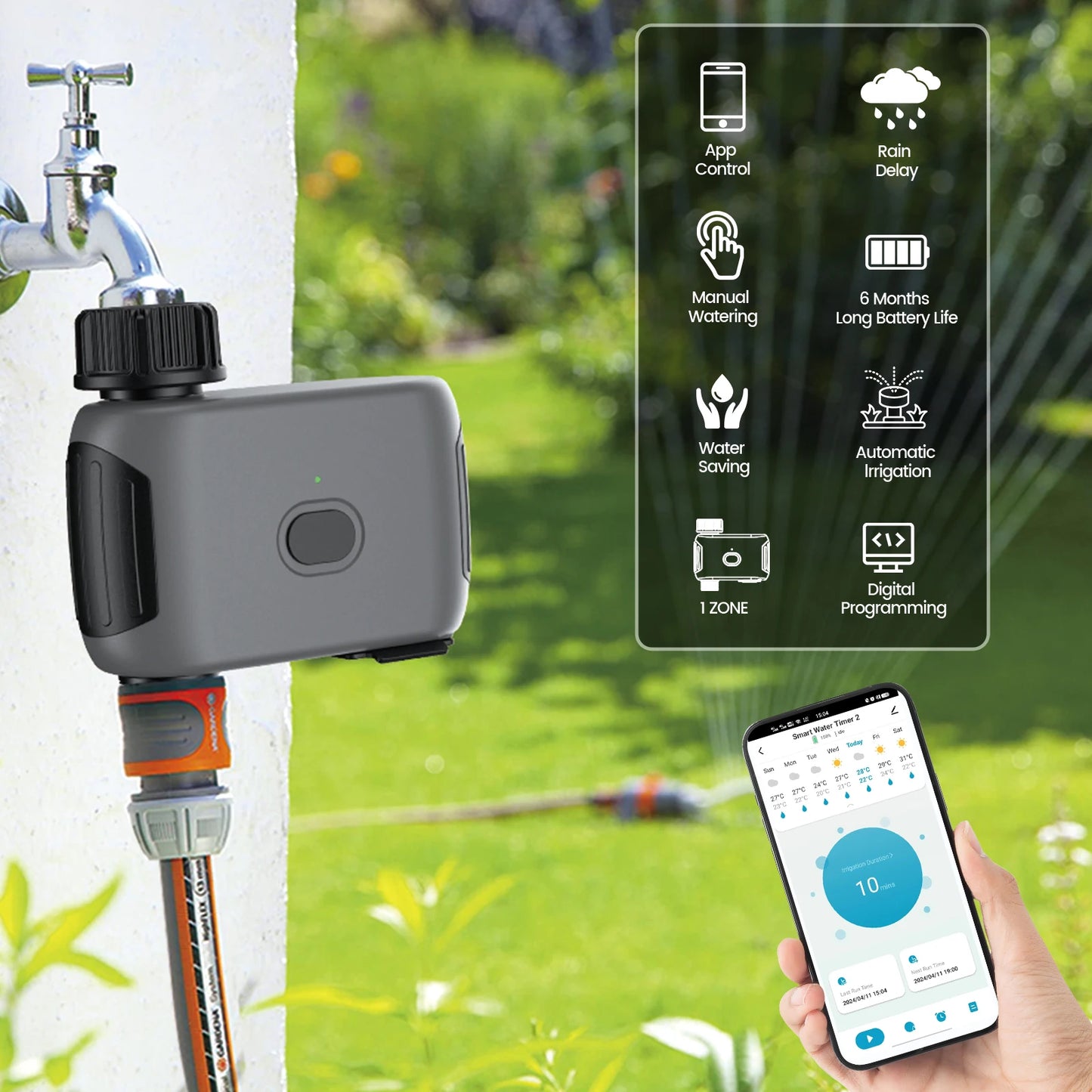 INSOMA Smart WiFi Garden Water Timer Remote Control Sprinkler