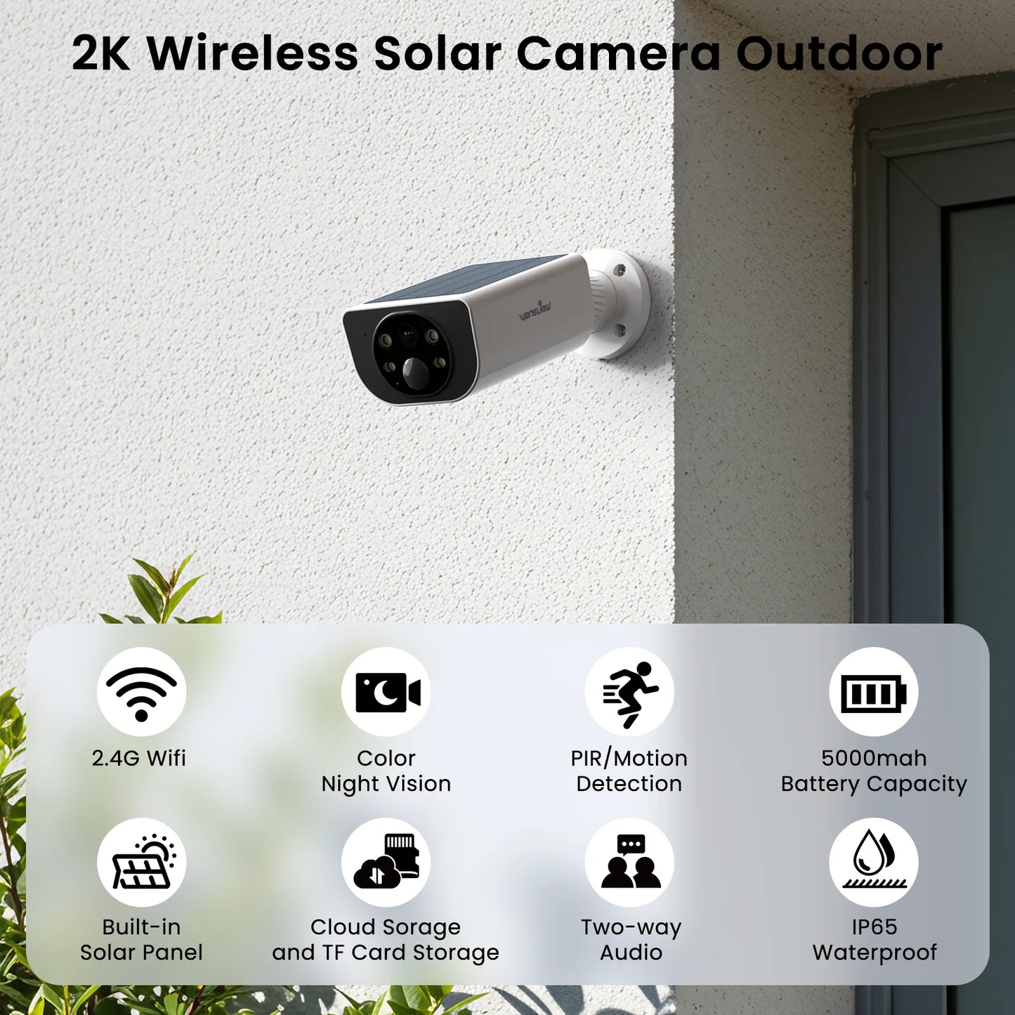 Wansview 2K Outdoor Wireless Camera With Solar Floodlight
