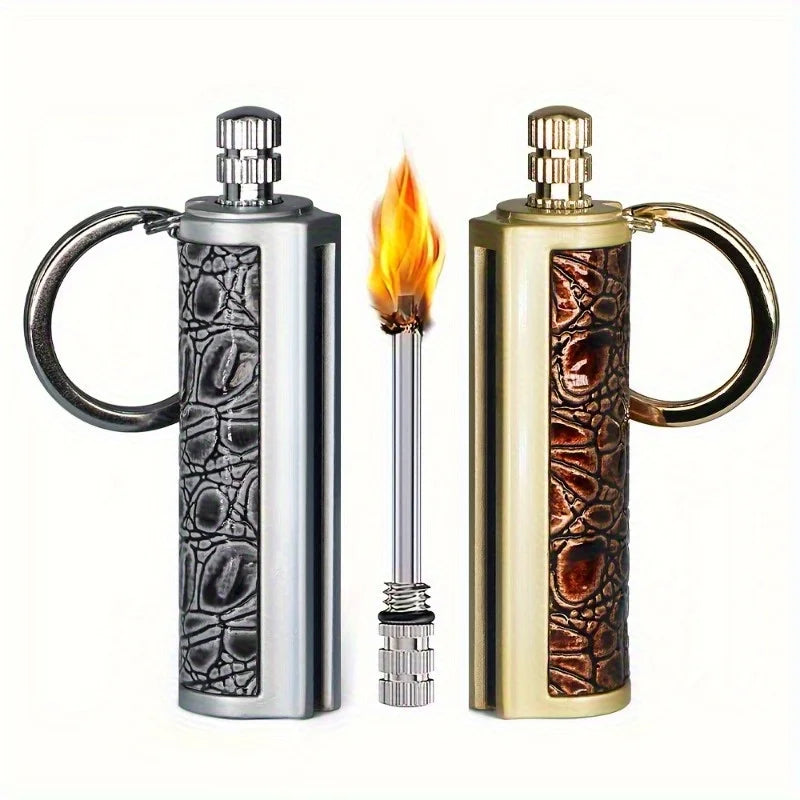 TopFlames Metal Flint Lighter Waterproof Reusable Fire Starter For Outdoor