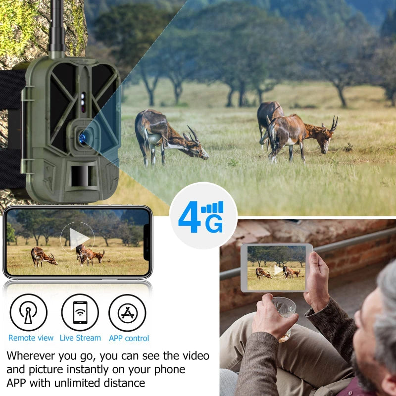 Suntekcam 4G HD Live Video Trail Camera 50MP 4K Waterproof