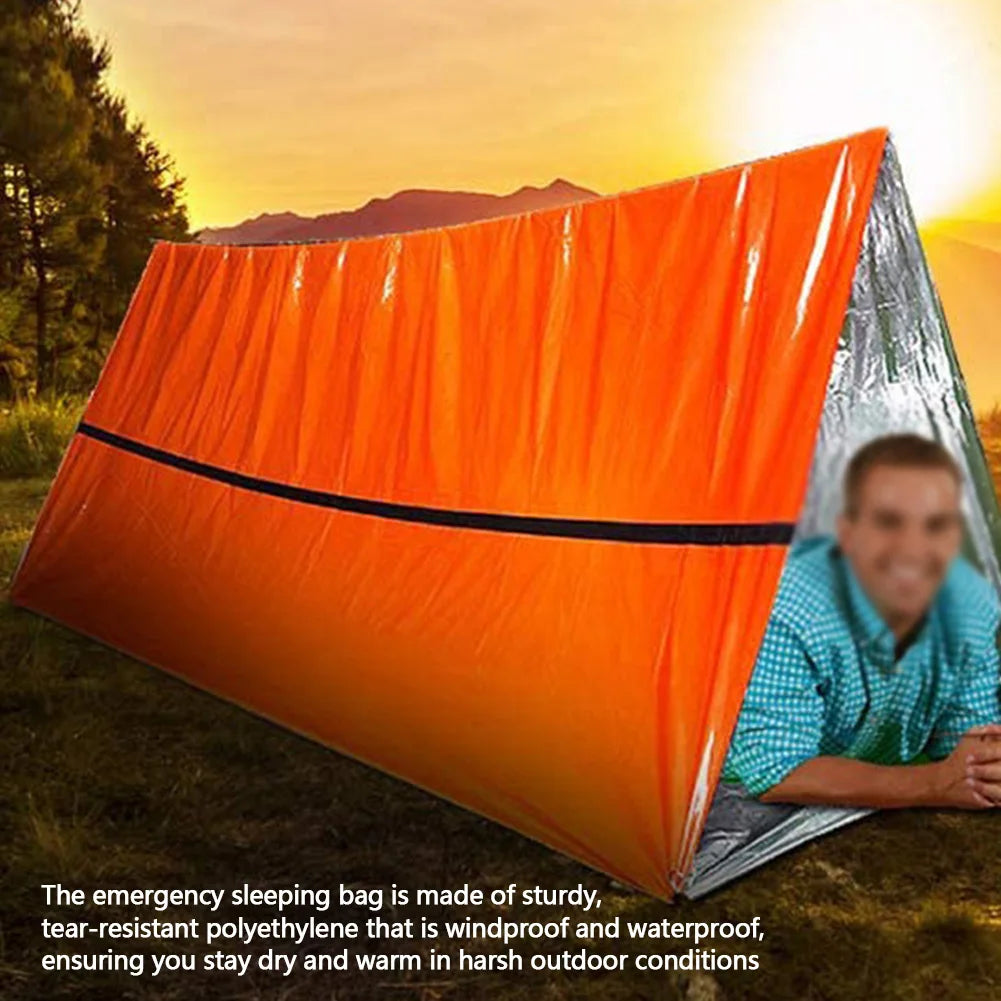 APWIKOGER Emergency Mylar Thermal Blanket Sleeping Bag for Outdoor Survival