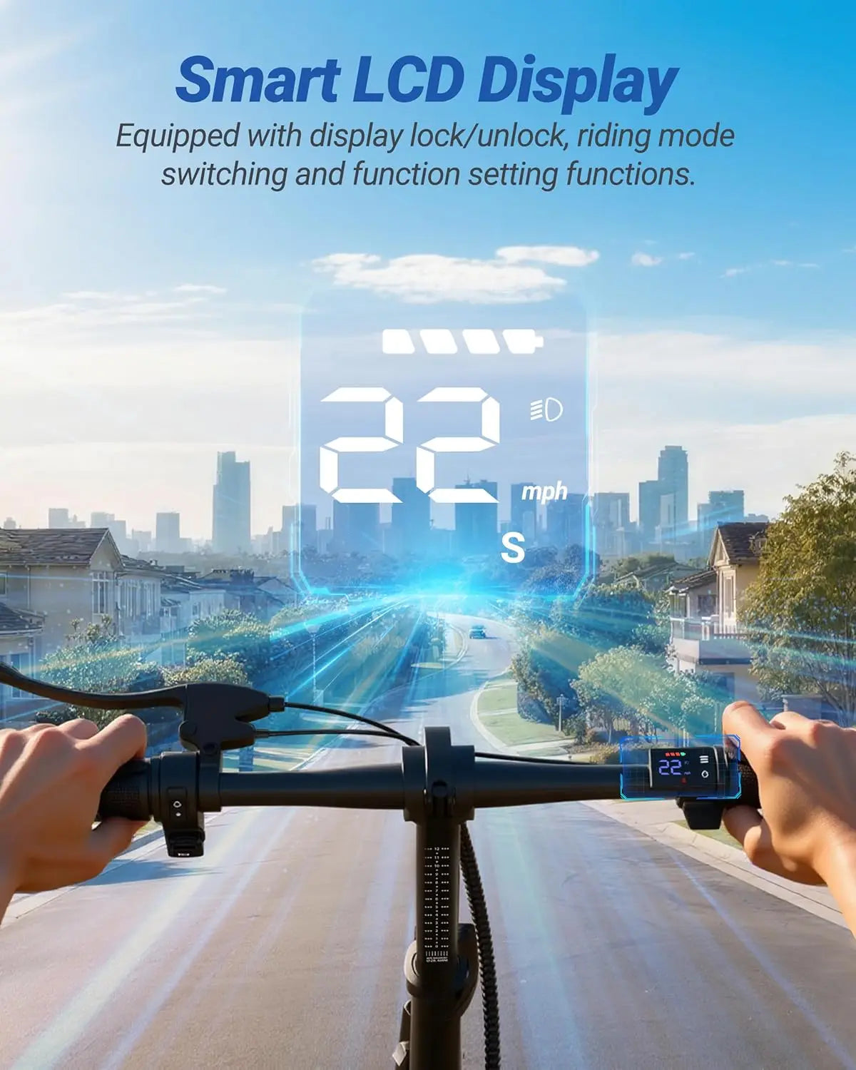 AOVOPRO Folding Electric Scooter For Adults With Dual Suspension