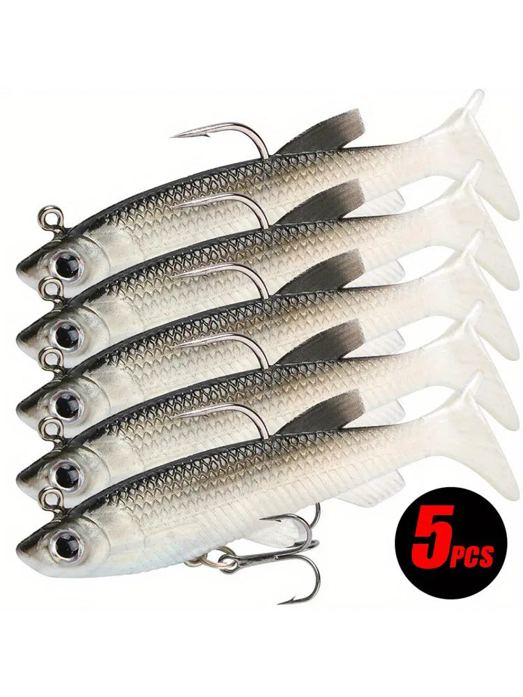 Realistic Soft Bait Kit 5 Pcs For Freshwater And Saltwater Fishing
