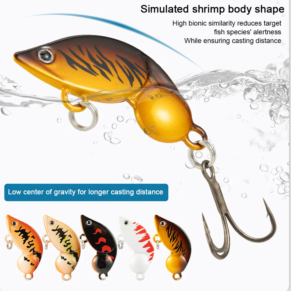 APWIKOGER 5Pcs Treble Hooks Swimbait Shrimp Lure Set