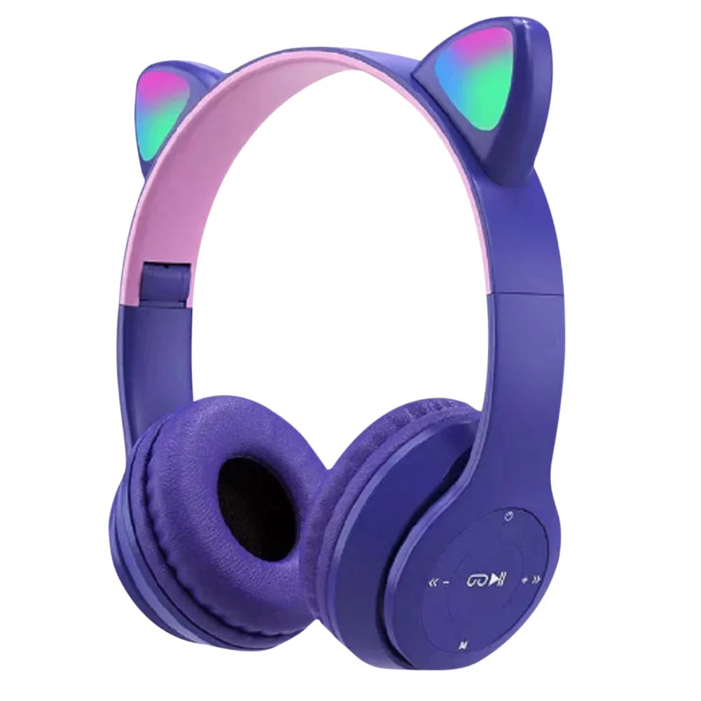Wireless Cat Ear Headphones Bluetooth Five Point Zero Over-Ear Glow