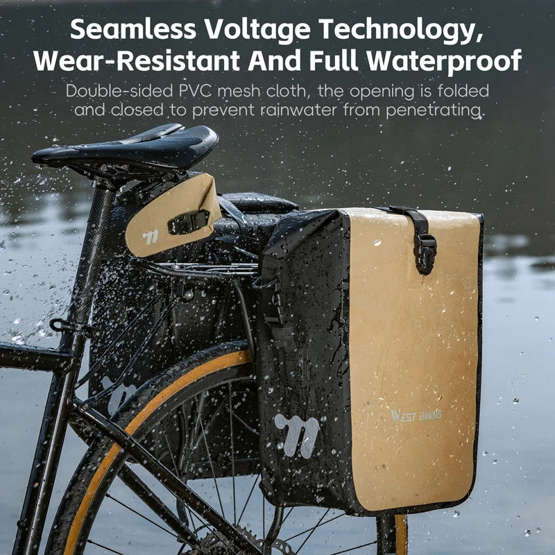 West Biking Pannier Bag Full Waterproof Travel Bicycle Rear Seat