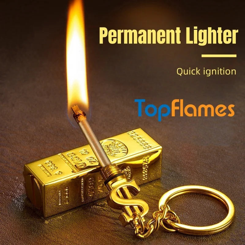 TopFlames Windproof Multi Function Metal Oil Lighter For Camping