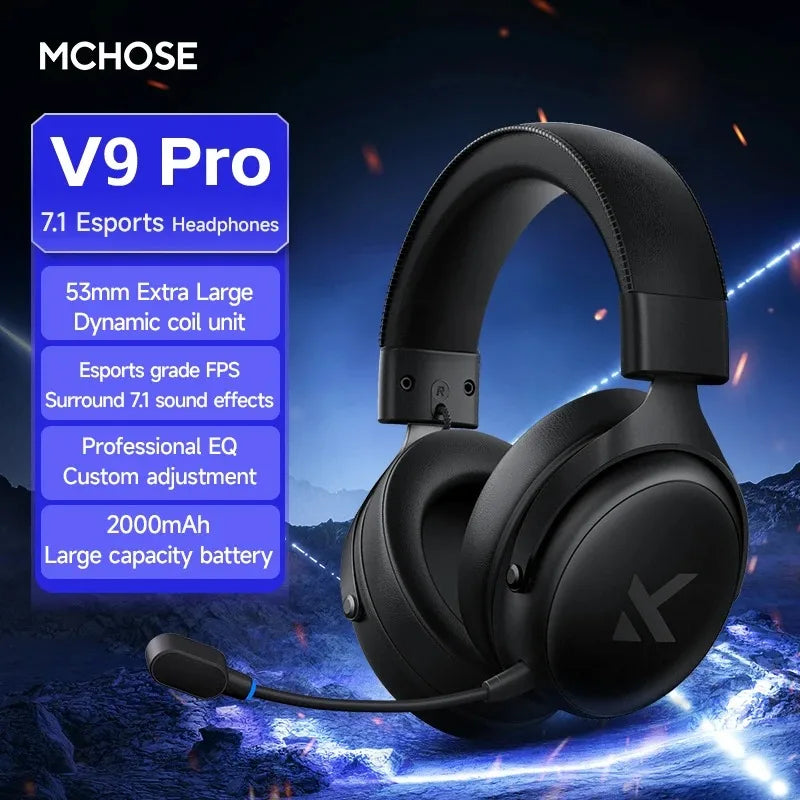 MCHOSE V9 Pro Wireless Gaming Headset PS5 7.1 Surround Sound