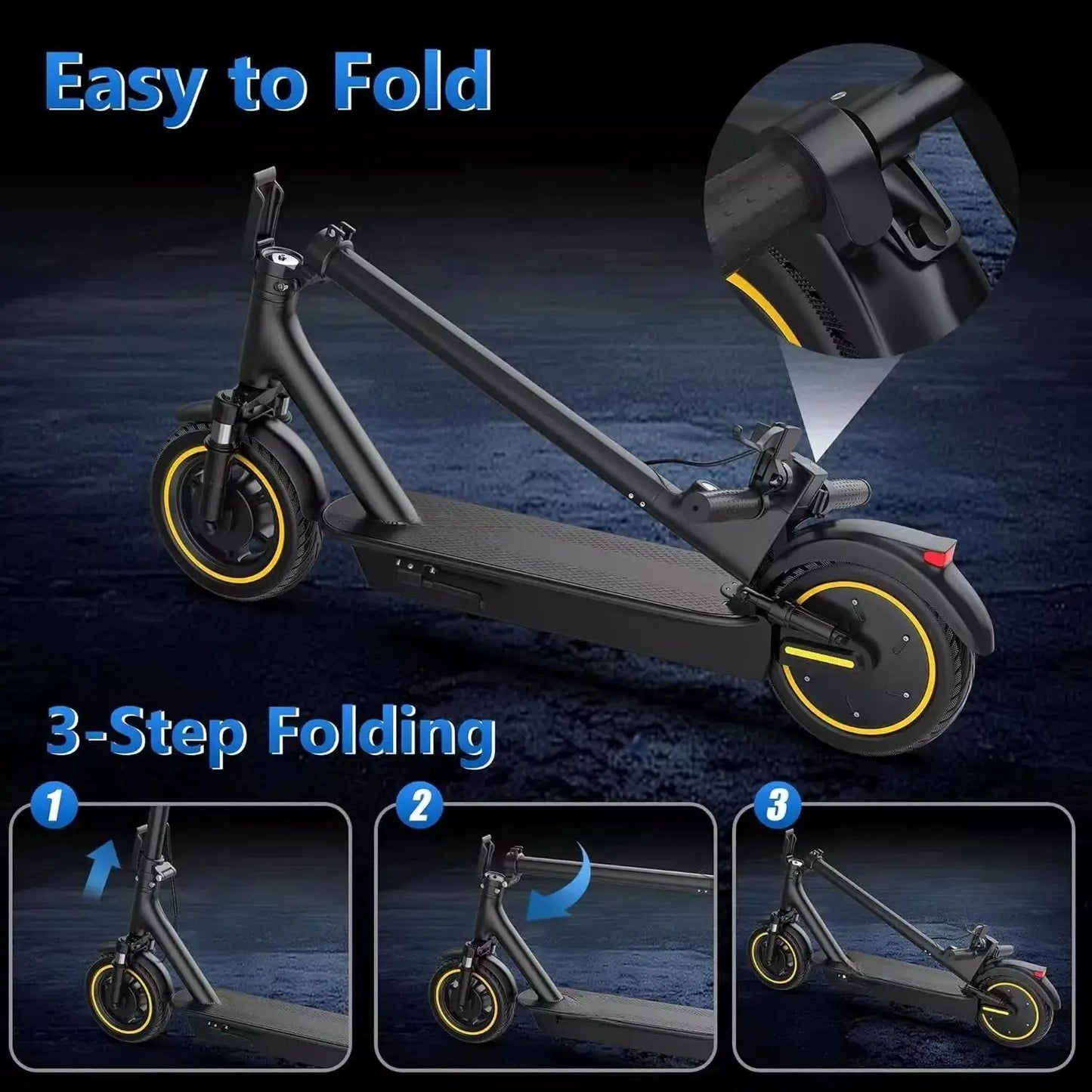 LADPED LPMAX Folding Electric Scooter 22 MPH 500W 14.5Ah 28Miles