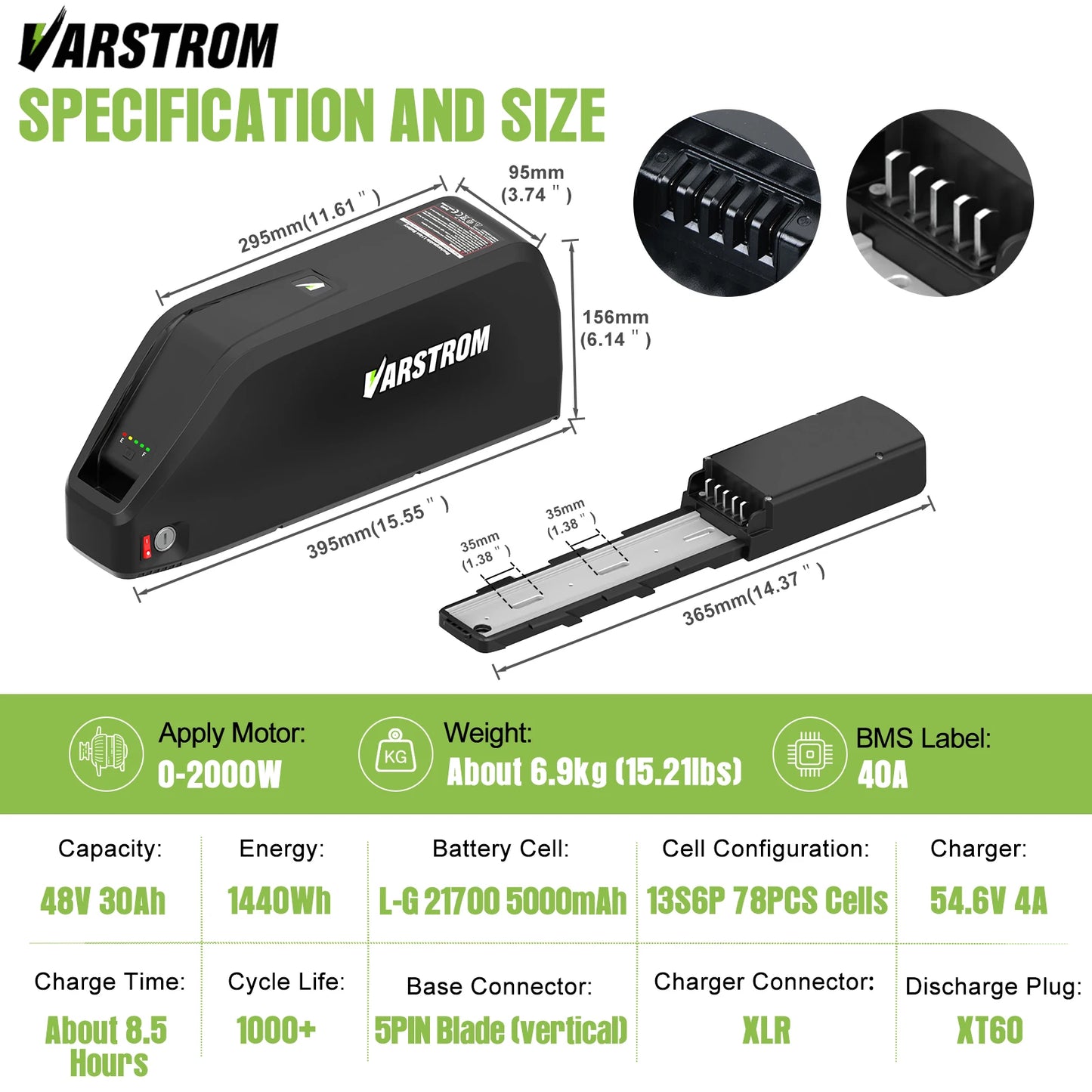 Hailong 48V Downtube Ebike Battery Pack 21700 Cells