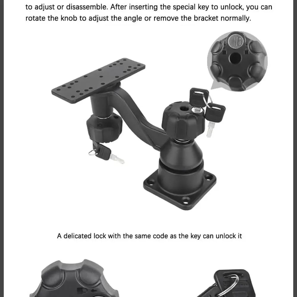 Kayak Fish Finder Mount With Lock Aluminum Swing Mount