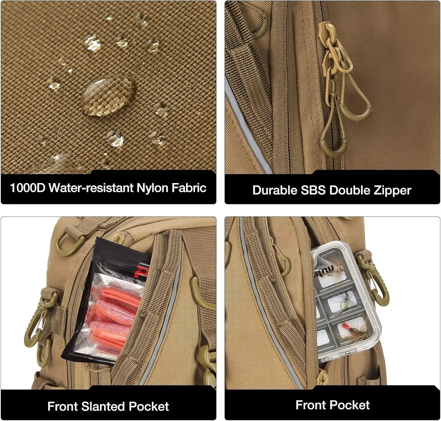 Fishing Tackle Backpack With Rod Holder and Gear Storage