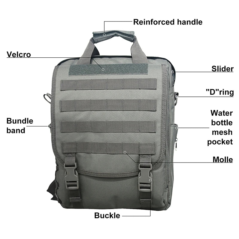 LQARMY Molle Laptop Bag Tactical Messenger Backpack For Outdoor Use