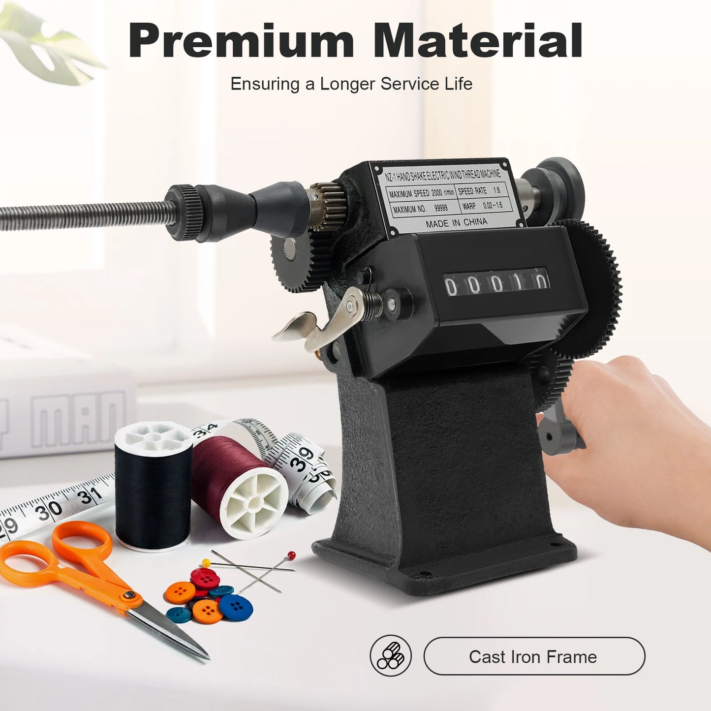 Fishing Line Spooler With Counting Machine For Telescopic Rods