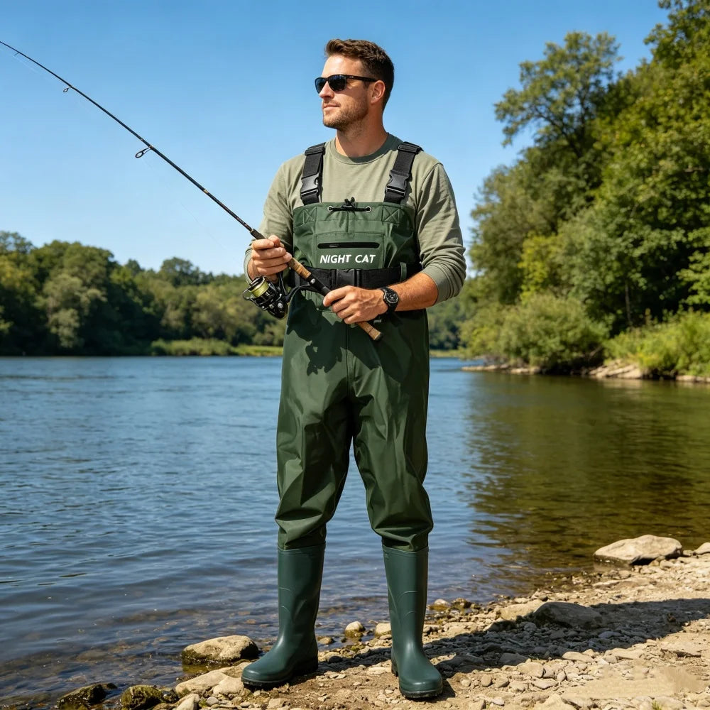 Night Cat Breathable Chest Wader For Men And Women With Boots