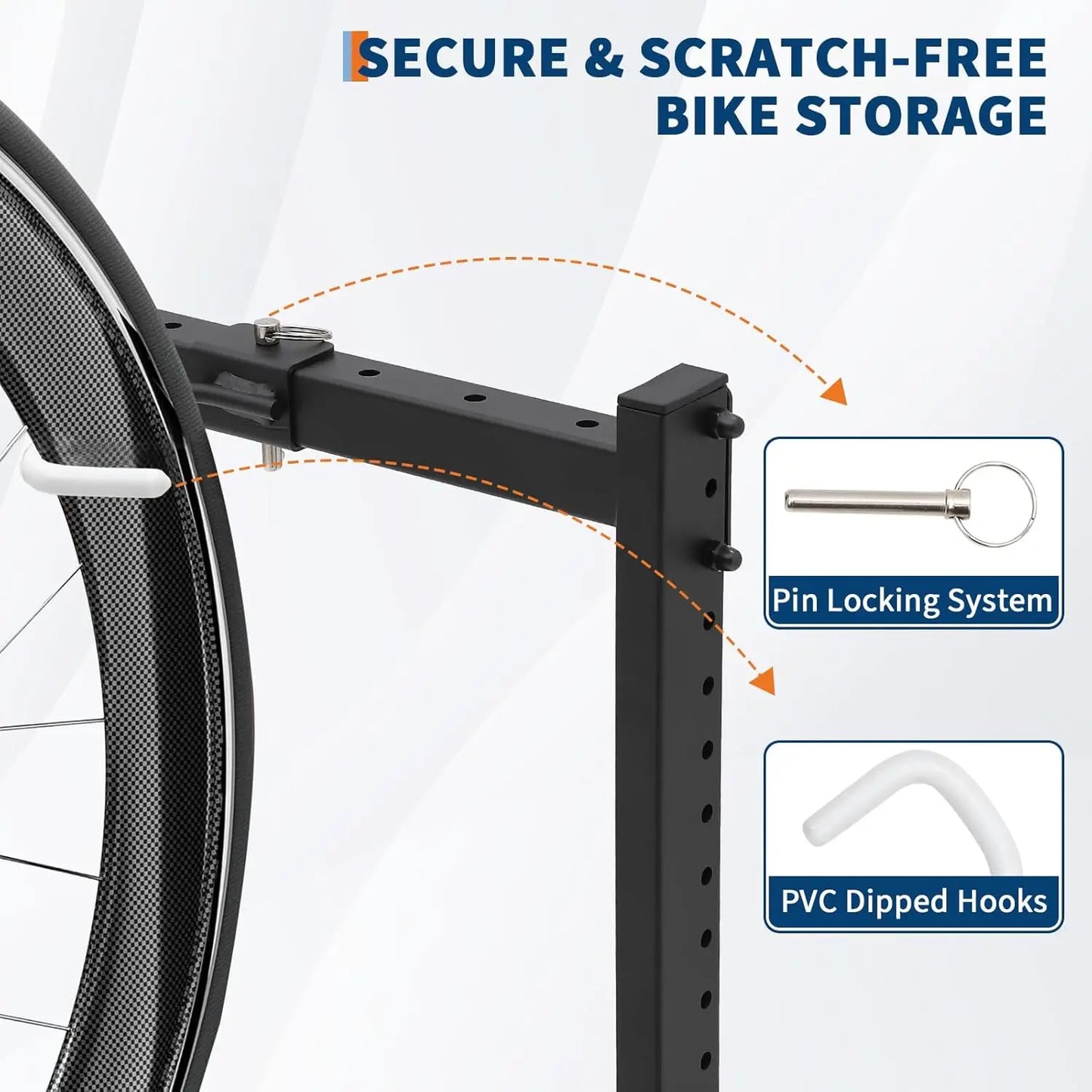 HiMISS Freestanding 5 Bike Storage Rack Vertical Stand Adjustable Height