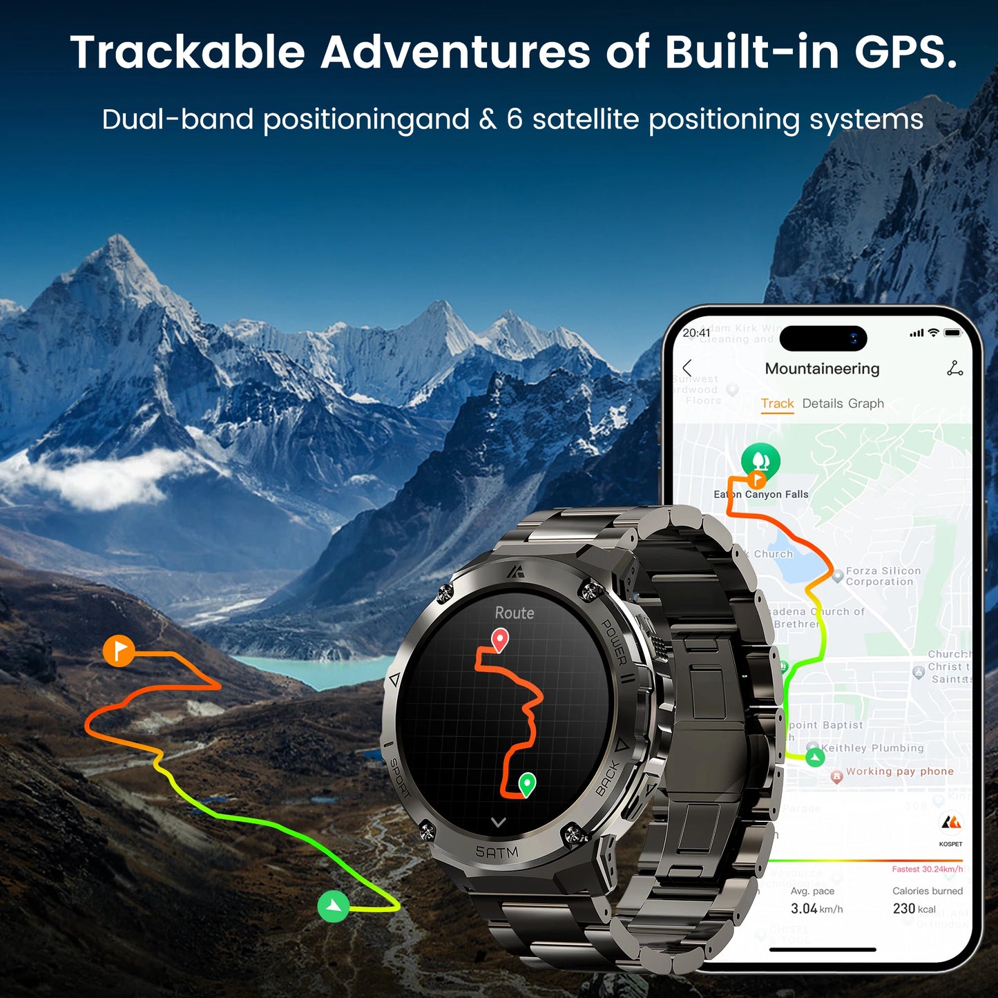 Ticwris T3E GPS Smartwatch For Men Waterproof 5ATM With Compass