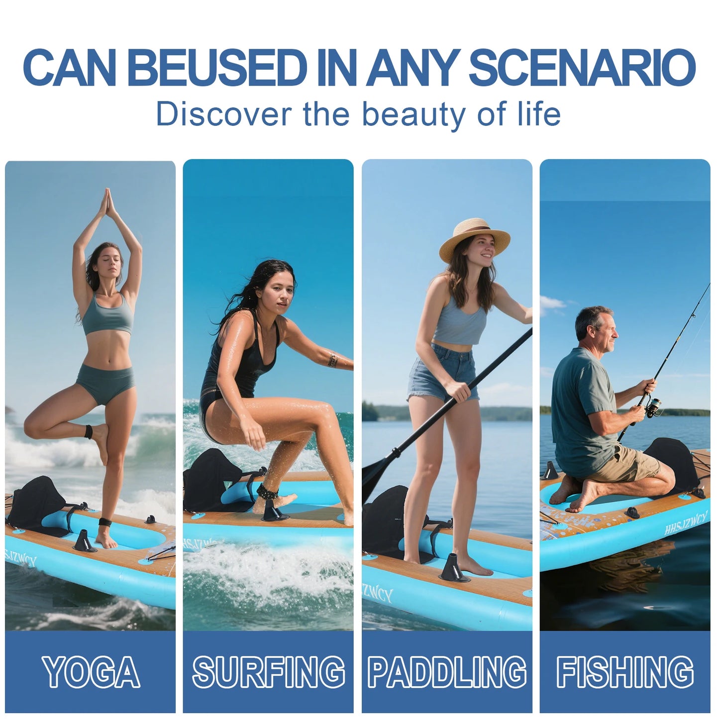 HHSJZWCY Inflatable Stand Up Paddle Board Kayak With Seat For Fishing