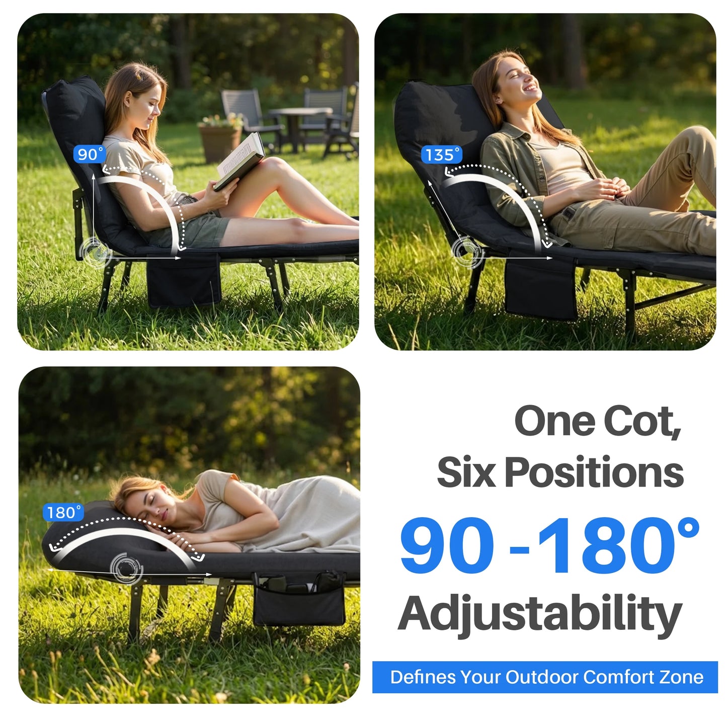 JHK Folding Camping Bed With Mattress Lightweight Cot 450Lb