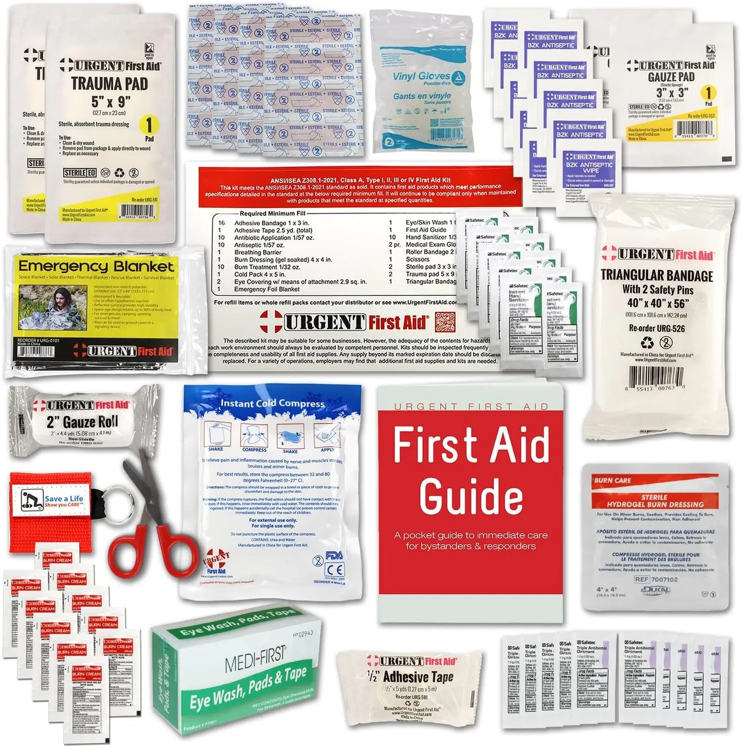 First Aid Kit Refill 25-Person 78 Pieces Meets ANSI Standards