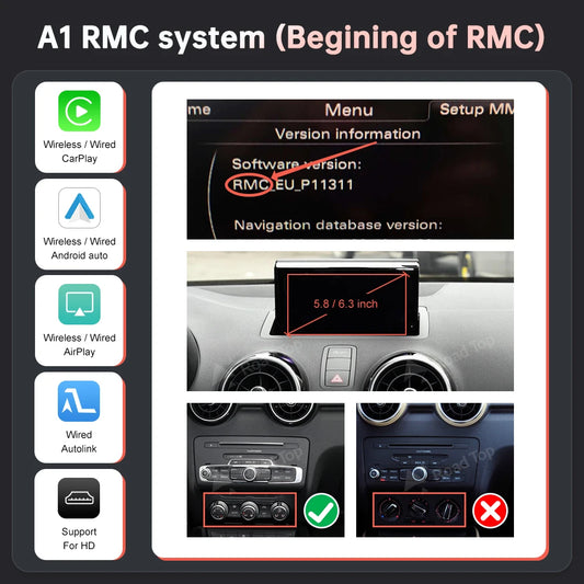 Road Top Wireless CarPlay Android Auto Interface for Audi A1 Q3