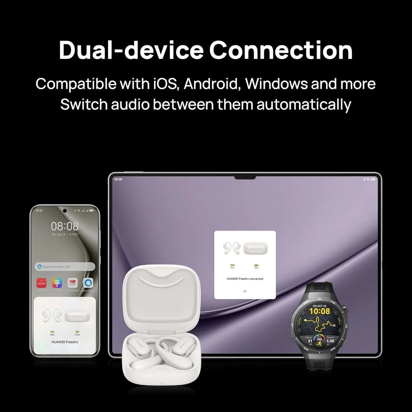 Huawei FreeArc Open Headphones Immersive Sound IP57 Water Resistance 28 Hours