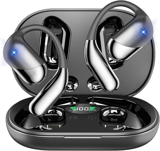 Open Ear Bone Conduction Headphones With Bluetooth 5.4 Smart Display