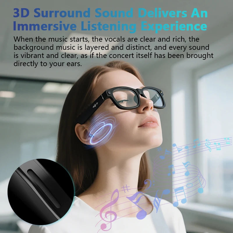 Blackview BV100 AI Smart Glasses With 2K Camera And Bluetooth