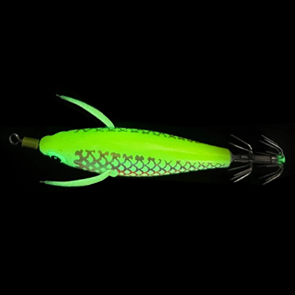 Glow In The Dark Squid Fishing Lure With Dimensional Eyes
