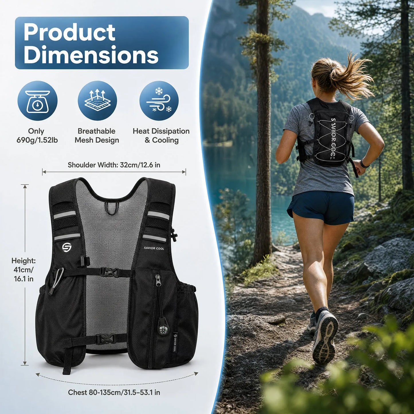 Snow Deer Outdoors Tactical Cooling Vest With Built-In Water Bladder