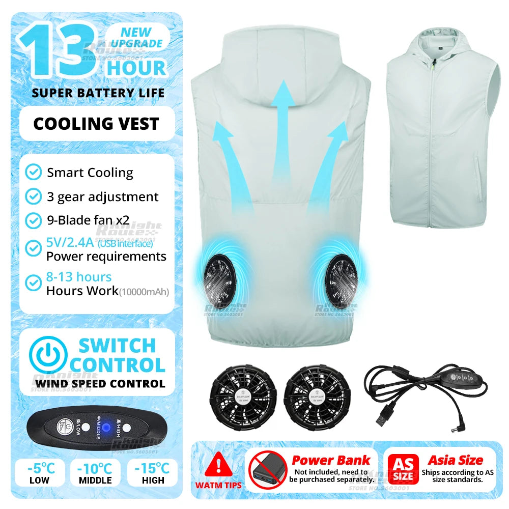 Cooling Vest Wearable Fan for High Temperature Work Outdoors
