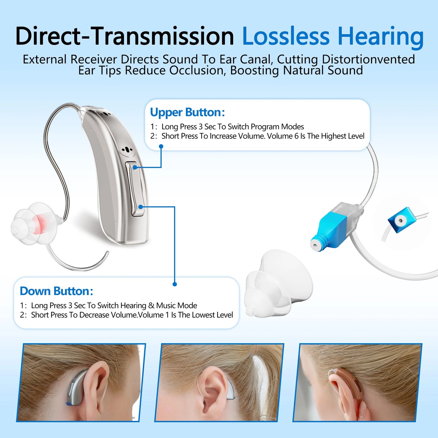 Zepau Hearing Aids Rechargeable Noise Cancelling App Control